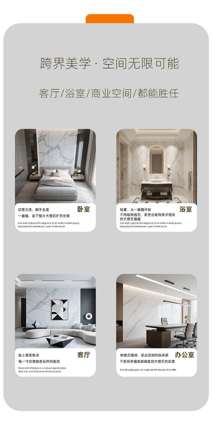 5pcs 30x60cm PVC Kitchen Backsplash Panel Marble Self-Adhesive Waterproof Oil Proof for Stove Cabinet Renovators