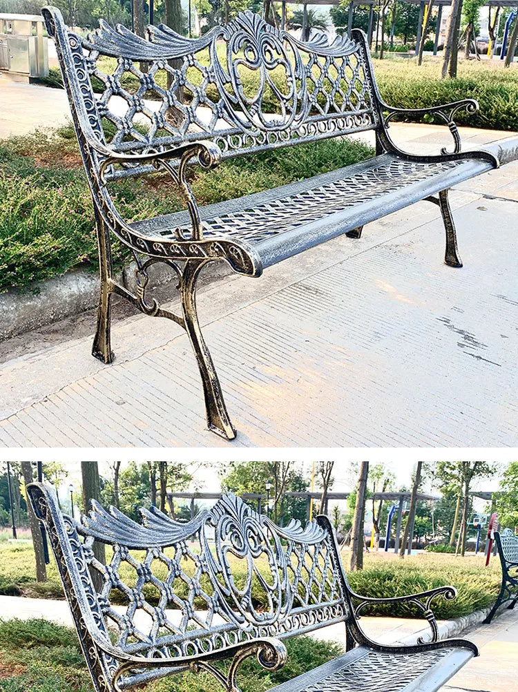 Hot Sales Cast Iron Outdoor Park Street Bench Seat Durable Metal Garden Bench