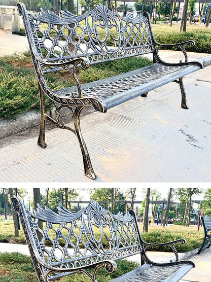 Hot Sales Cast Iron Outdoor Park Street Bench Seat Durable Metal Garden Bench