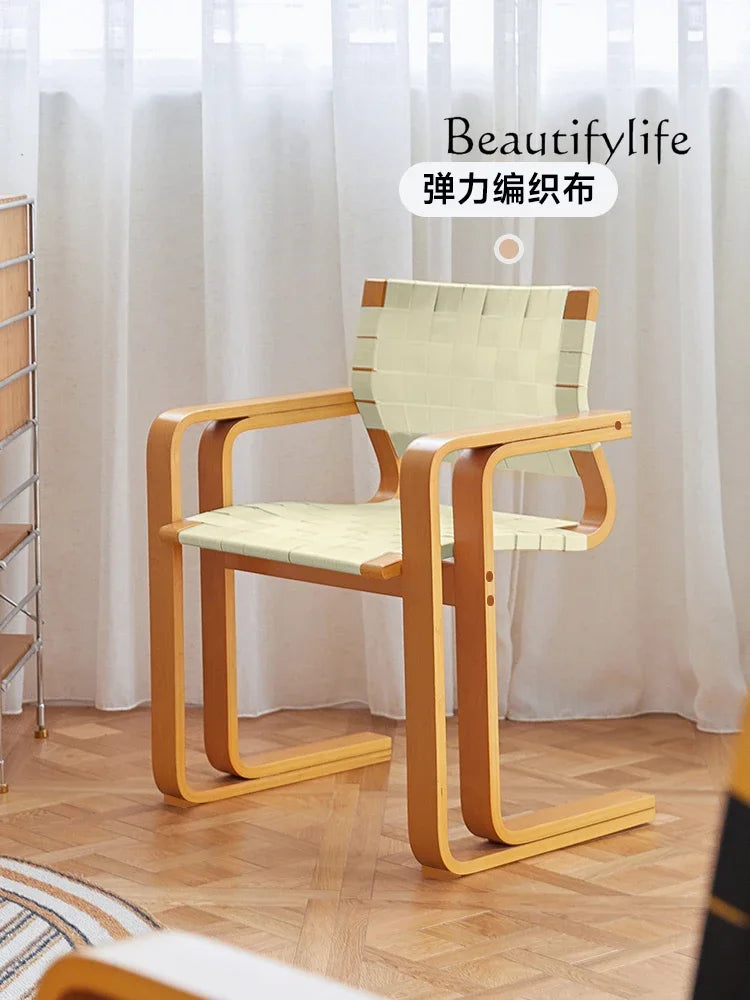 BJ Home Creative Personality Design Medieval Dining Chair Solid Wood Armrest Back Chair Simple Desk Chair