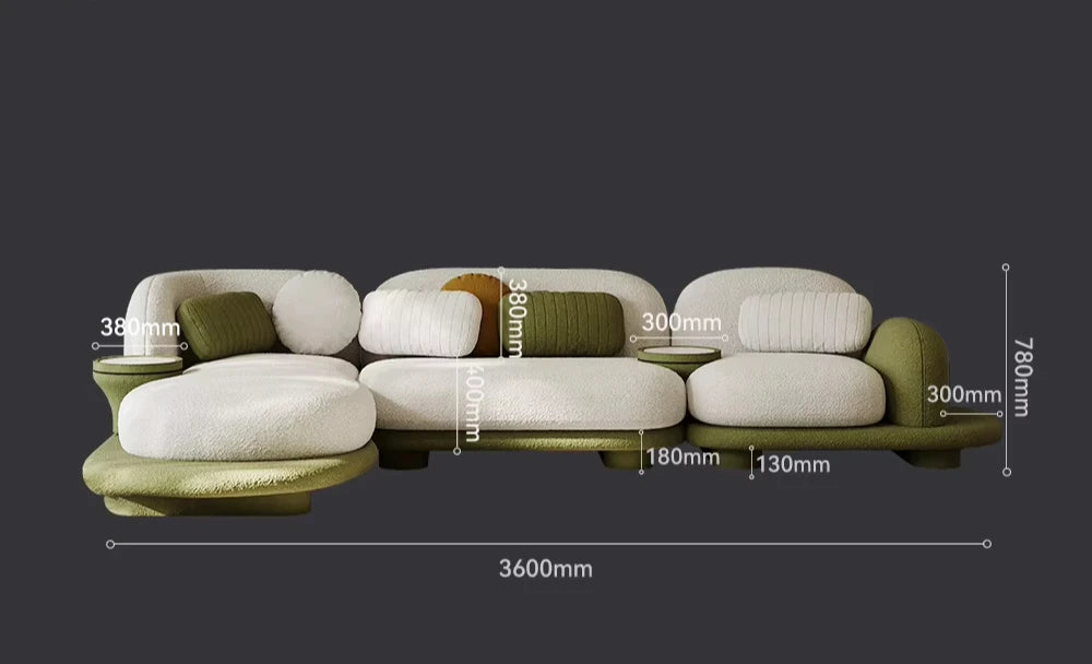 Wooden combination sofa set, corner combination, special shape, sponge filling material