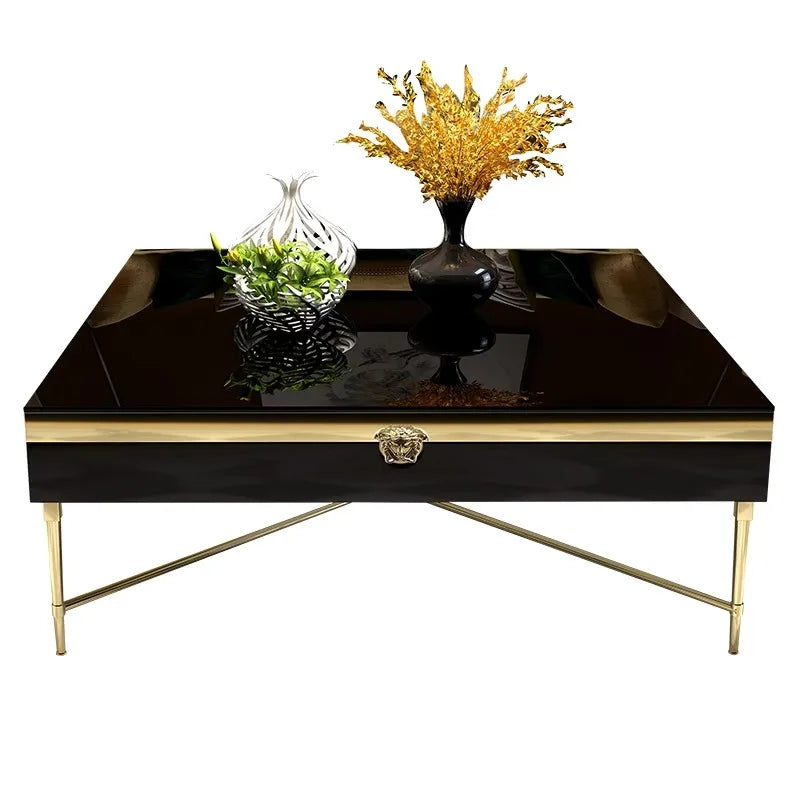 High fashion coffee table living room square paint glass square coffee table