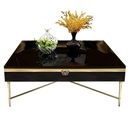 High fashion coffee table living room square paint glass square coffee table