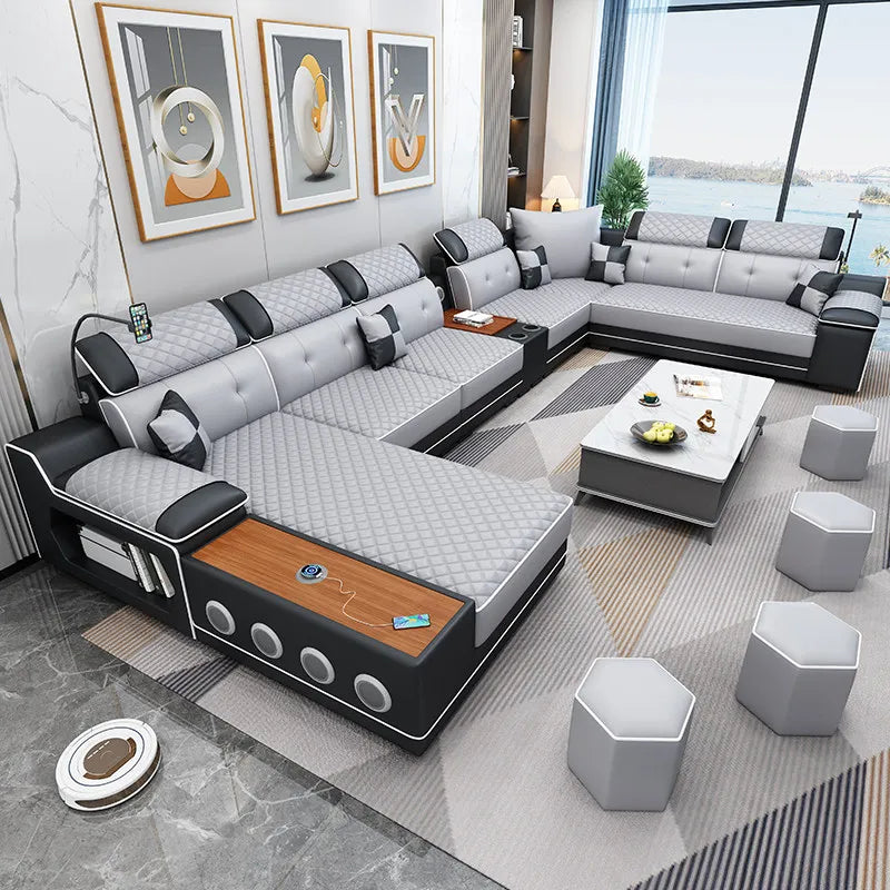 New multi-functional sofa simple modern living room large corner removable and washable technology cloth sofa combination furnit