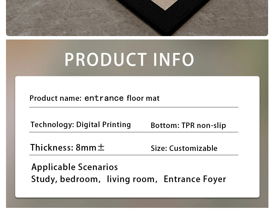 Entrance Doormat Outdoor Indoor Room Area Rugs for Bedroom Hallway Living Room Front Door Mats Custom Carpet 카페트 שטיח כניסה לבית