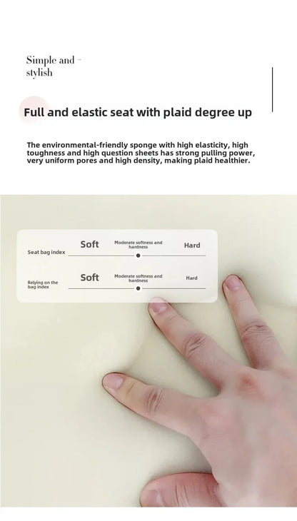 White Technology Cloth Sofa Set Modern King Size Foam Sponge Tatami Couch Large Reading Design Soft Big Bank Bedroom Furniture