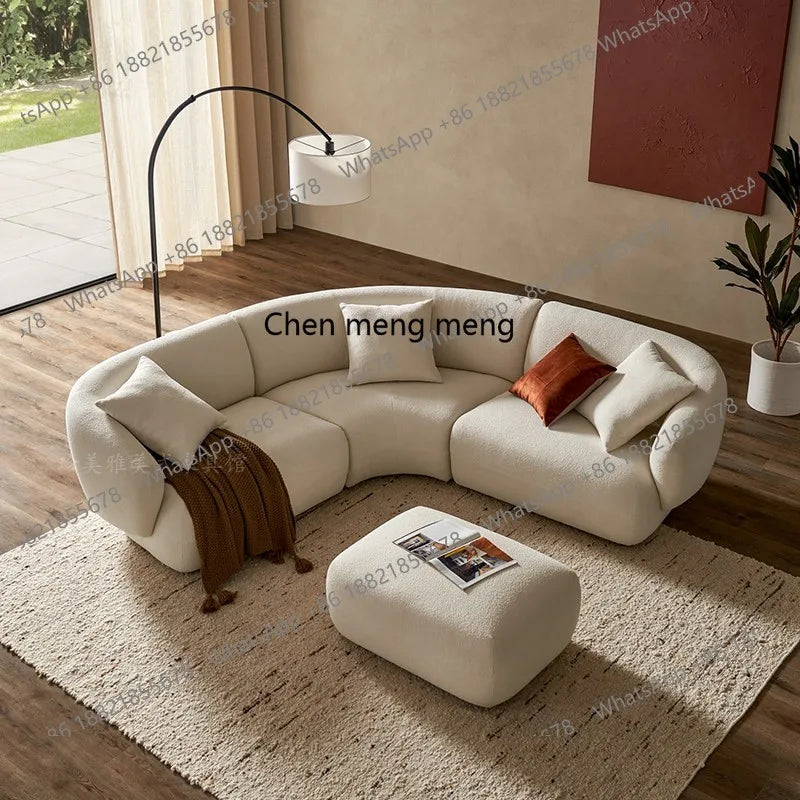 Italian light luxury cream style fabric sofa small apartment living room corner sofa new apartment