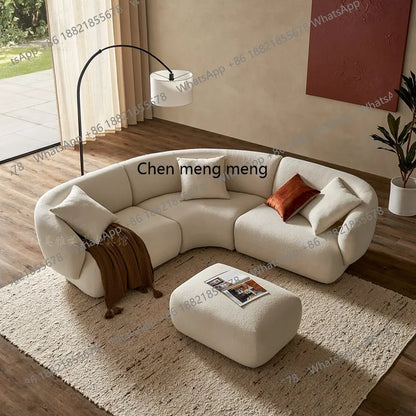 Italian light luxury cream style fabric sofa small apartment living room corner sofa new apartment