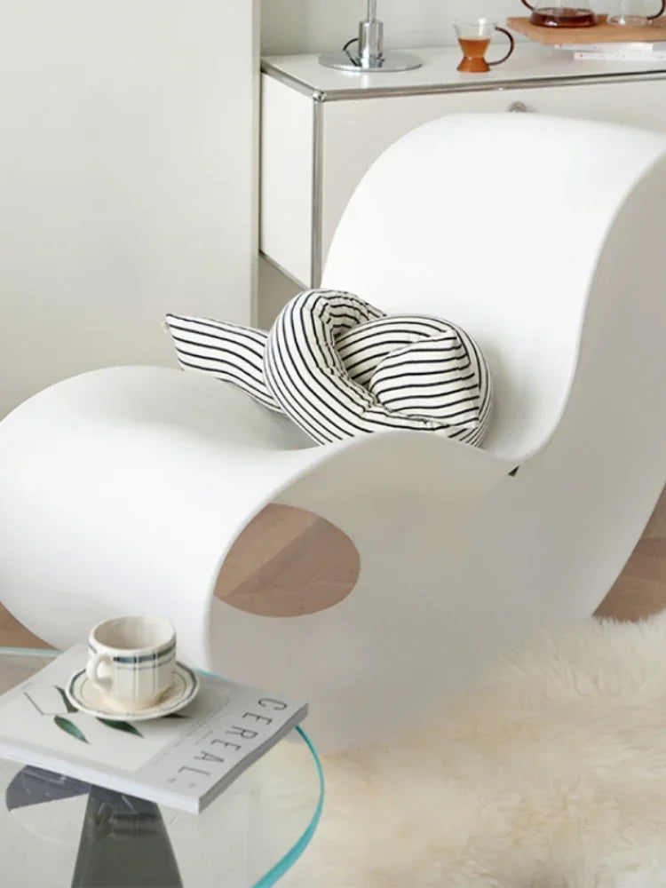 Small Apartment Dormitory Rocking Chairs Nordic Household Balcony Lazy Chair for Adult Living Room Bedroom Leisure Chaise Lounge