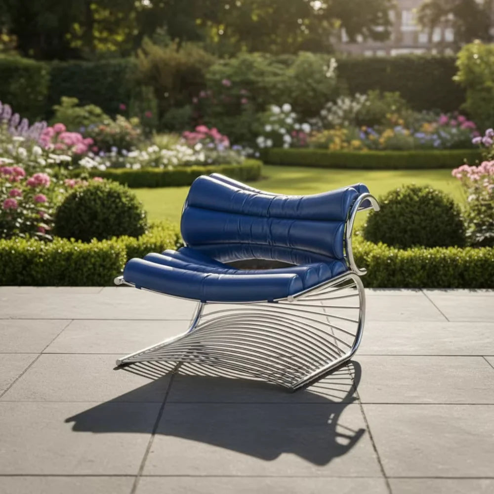 ✿–q Modern Tubular Frame Leather Accent Chair for Premium Law Firm Client Reception Area & Modern Furniture Exhibition Hall