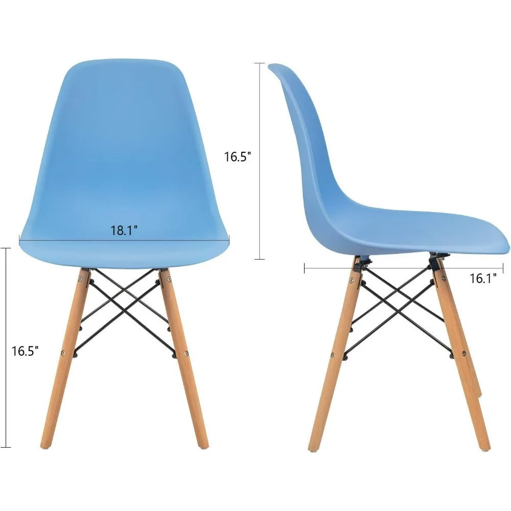 Furmax Modern Style Dining Chair Mid Century Modern DSW Chair, Shell Lounge Plastic Chair for Kitchen Chairs Set of 4(White)