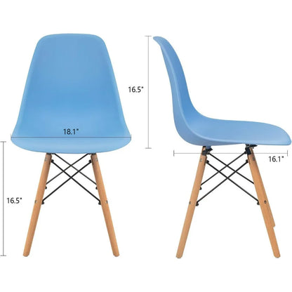 Furmax Modern Style Dining Chair Mid Century Modern DSW Chair, Shell Lounge Plastic Chair for Kitchen Chairs Set of 4(White)