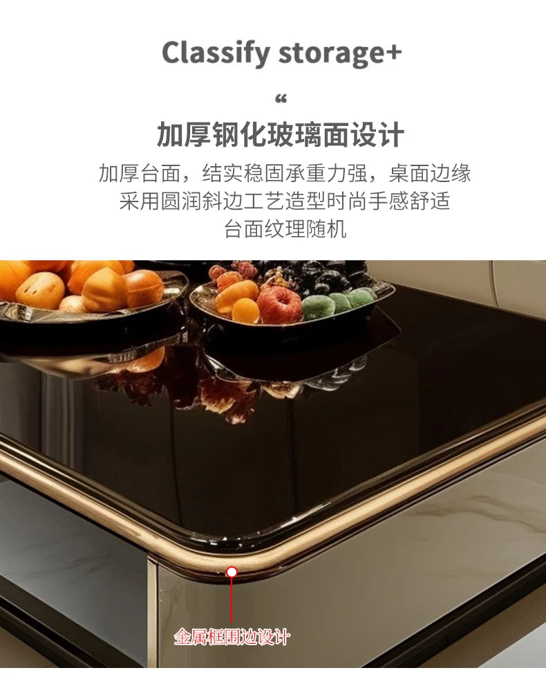 Light luxury large coffee table microcrystalline stone modern living room marble coffee table