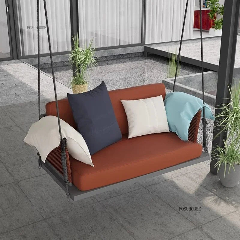 Nordic Patio Swings Indoor Balcony Hanging Basket Chair Home Single Double Rope Hanging Basket Hanging Chairs Outdoor Furniture