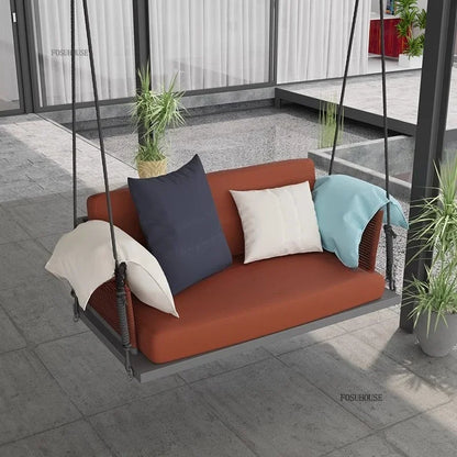 Nordic Patio Swings Indoor Balcony Hanging Basket Chair Home Single Double Rope Hanging Basket Hanging Chairs Outdoor Furniture