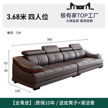 Nordic Genuine Leather Sofas Luxury Armchairs Cinema Comfortable Sofas Living Room Design Fauteuils Salon Home Furniture