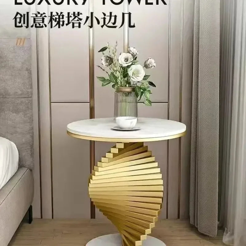 Style Light Luxury Marble Side Table Living Room  Sofa Corner  Creativity Balcony Small   Internet Celebrity Bedside Round
