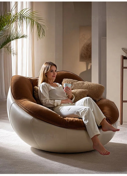 Italian minimalist rotating fabric sofa single chair modern minimalist household lazy