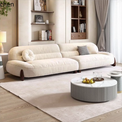 ZML modern minimalist cloud skin-friendly flannel small apartment living room straight row sofa
