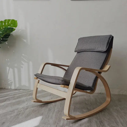 Simple and modern Nordic Boang rocking chair easy chair solid wood recliner lazy pregnant woman chair balcony lounge