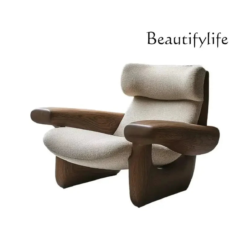 X New Medieval Solid Wood Single Sofa Chair Original Art Model Room Club Exhibition Hall Leisure Chair