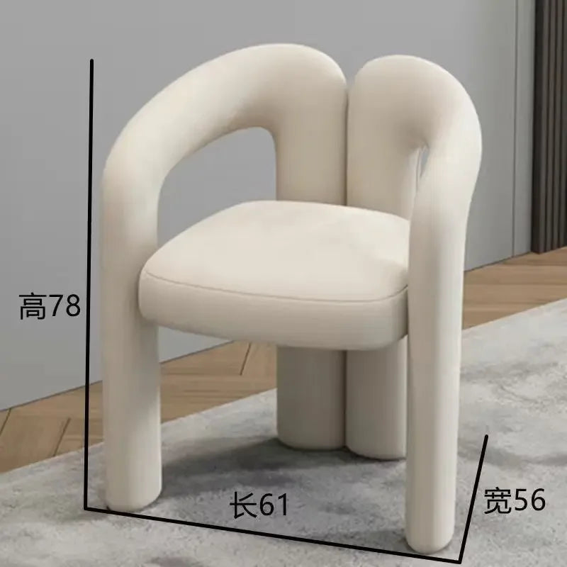 Modern Minimalist Upholstered Accent Chair with Curved Armrests Comfy Design for Living Room Bedroom and Home Office