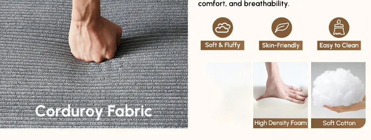 Vacuum compression sofa bed corduroy fabric living room villa bedroom sofa recliner