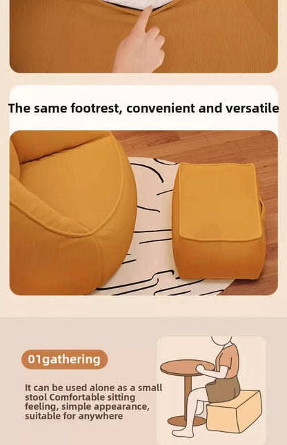 Bean Bag Lazy Corduroy Comfortable Sofa Single Bed Tatami Bedroom Balcony Casual Lightweight Small Sofa Living Room 2025 New