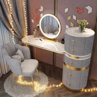 Bedroom Italian Light Luxury Dressing Table Wind Storage Cabinet One Small Apartment Makeup Dresser