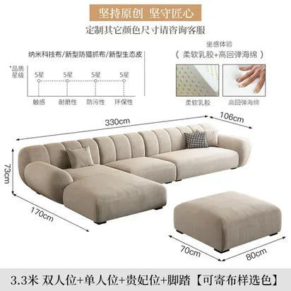 Fabric Living Room Sofas Modern Minimalist Sectional Modular Sofa Elegant Comfortable Canape  De Luxe Nordic Furniture