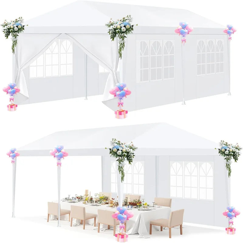 10x10 10x20 10x30ft Pop Up Party Tent Heavy Duty Gazebo Canopy with Removable Sidewalls | Waterproof Outdoor Wedding Tent, BBQ Pavilion & Event Shelter | Portable Backyard Sunshade Canopy Top