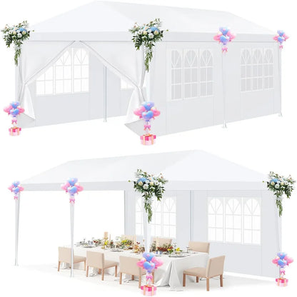 10x10 10x20 10x30ft Pop Up Party Tent Heavy Duty Gazebo Canopy with Removable Sidewalls | Waterproof Outdoor Wedding Tent, BBQ Pavilion & Event Shelter | Portable Backyard Sunshade Canopy Top