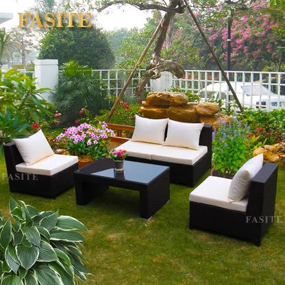 Outdoor rattan sofa combination U-shaped corner courtyard garden balcony hotel