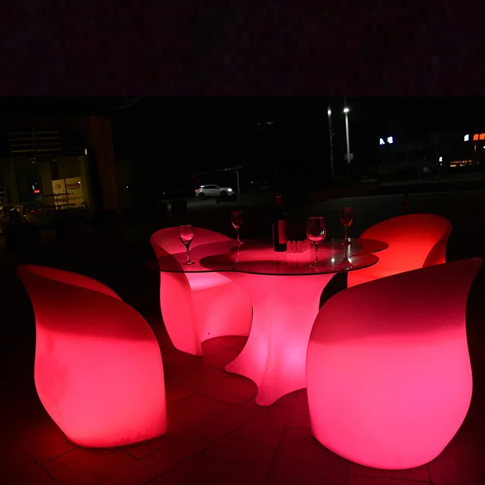 'illuminated lighting led furniture led sofa rechargeable outdoor Commercial Bar Furniture led chair