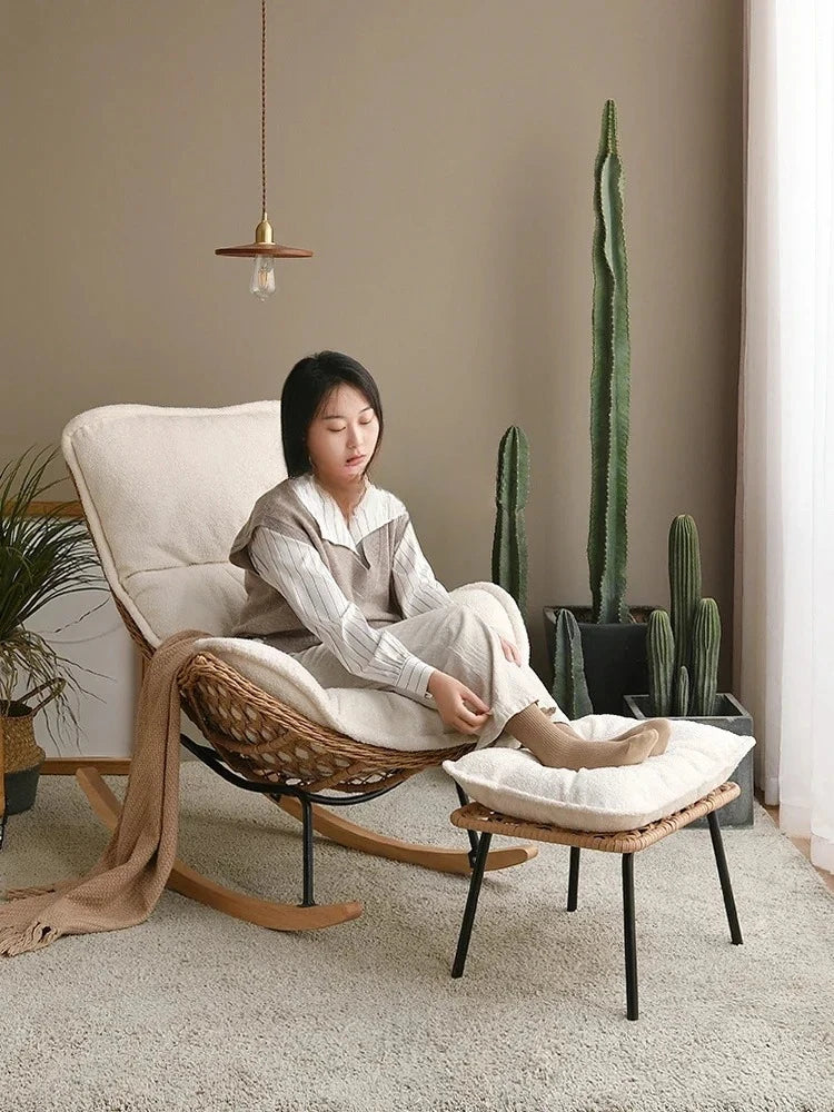 Adult leisure lazy sofa recliner balcony light luxury sofa chair household living room outdoor rocking chair