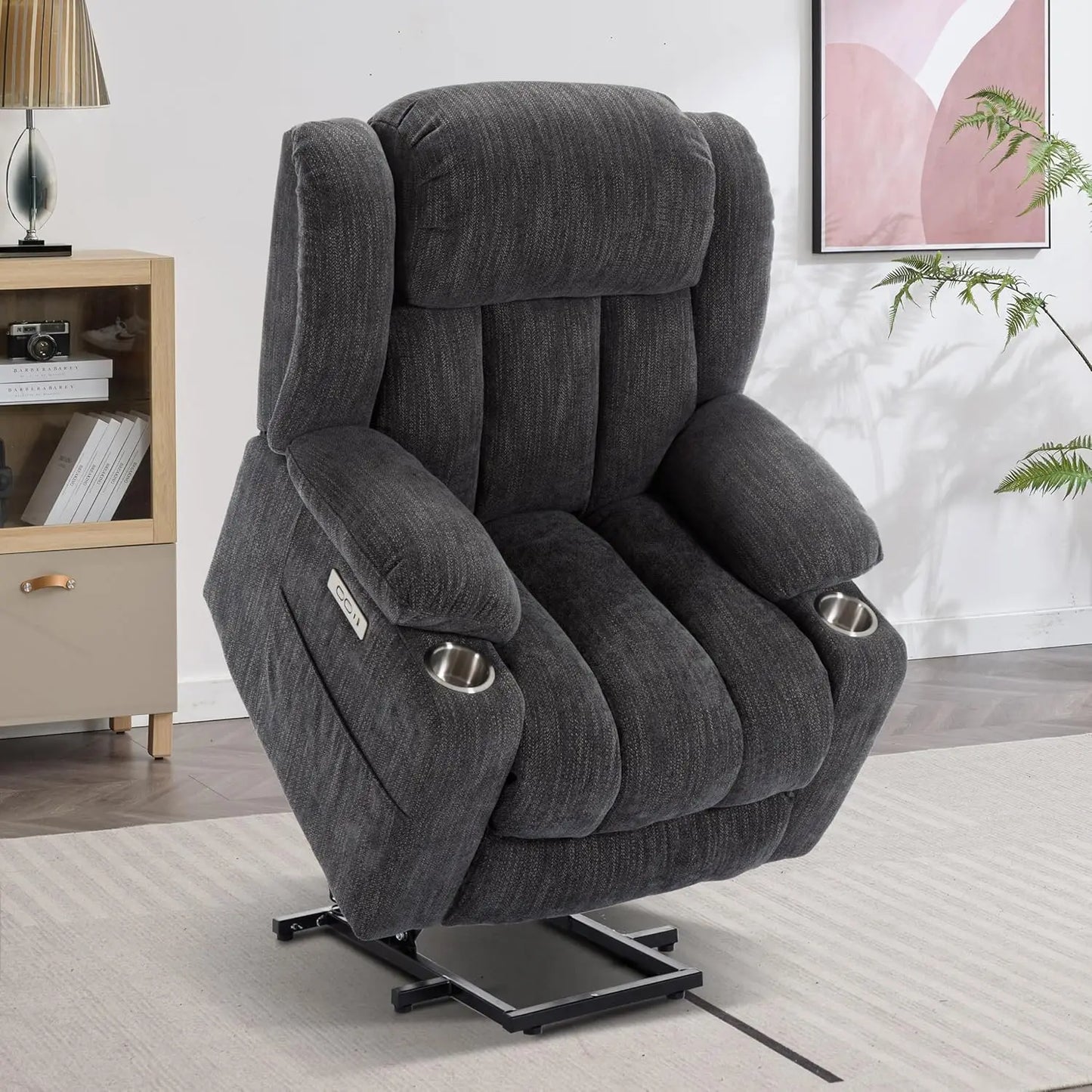 Power Lift Chair with Full-Body Massage and Heat, Electric Recliner Chairs for Adults, Remote Control, Standing Assistance, USB