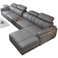 Light luxury first-layer cowhide leather sofa, living room size, straight row concubine combination household leather sofa