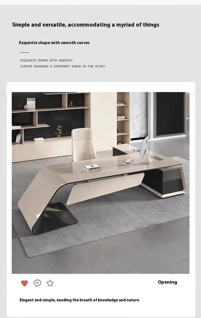 Designer Modern Office Desks Asthetic Luxury Storage Drawers Writing Executive Desk L Shaped Study Escritorios Office Furniture