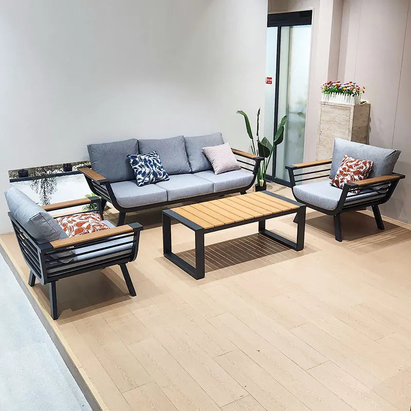 Outdoor Sofa Aluminum patio Villa Courtyard Garden Courtyard High end Hotel Leisure Simple Sofas set