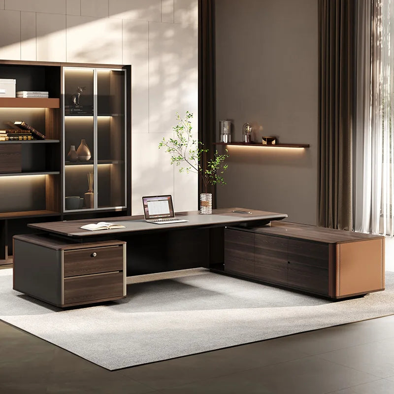 Boss Office President's Desk Light Luxury Advanced Sense Large Class Desk Furniture Chairperson's Office Desk And Chair Combinat