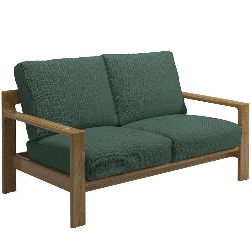 Nordic outdoor sofa balcony courtyard garden open-air waterproof and sunscreen high-end teak sofa coffee table combination