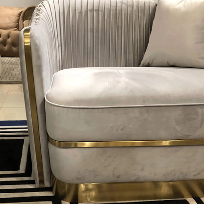 Factory Direct Sales of the Latest Design Luxury Sofa，Velvet Apricot Fabric Living Room Sofa for Hotel Apartment，Sizes Availa