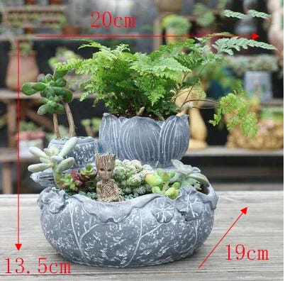 American Broken Root Shape Succulent Resin Flower Pot Outdoor Balcony Furnishing Crafts Garden Villa Vase Ornaments Decoration