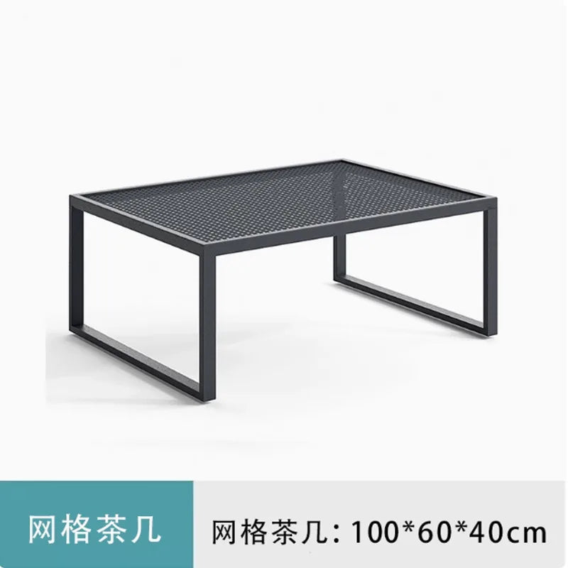 Customized outdoor leisure sofa cafe aluminum alloy lazy sofa coffee table hotel garden balcony villa furniture