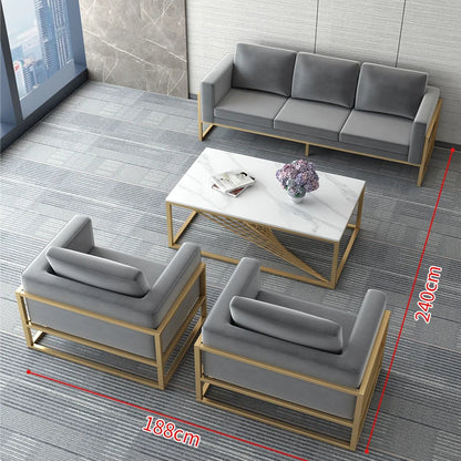 Lobby Sofa Chair Leisure Rest Area Meeting Reception Booth Sofa Table and Chair
