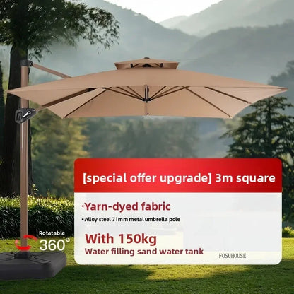 Outdoor Patio Umbrellas Roman Open-air Balcony Villa Garden Large Parasol Commercial Outdoor Stall Sunshade Umbrella with Base A