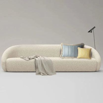 Italian minimalist large curved sofa living room small apartment light luxury designer fabric sofa