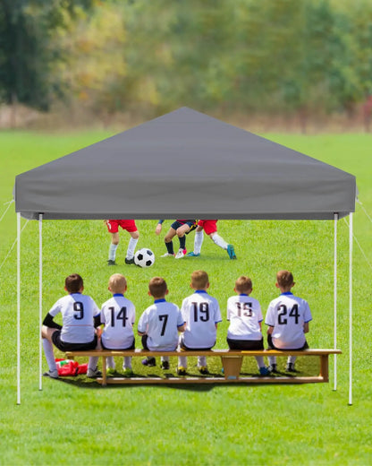 10x10 FT Pop Up Canopy Tent with 3 Adjustable Heights – Outdoor Sun Shade Shelter, 4 Sandbags & Carry Bag, for Parties & Events
