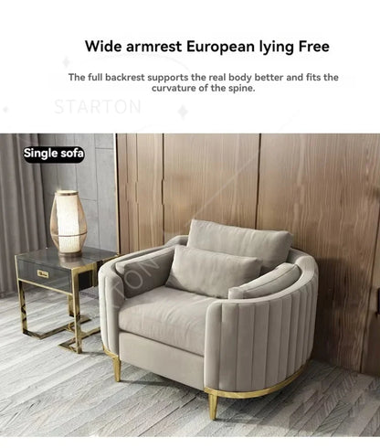Modern 3-Seater  Sofa Set Simple & Stylish Removable & Washable Velvet Cushions for Small Living Spaces for Apartments