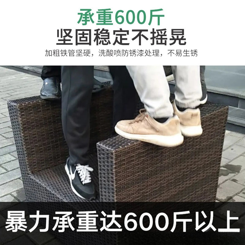 Outdoor sofa leisure balcony set combination villa courtyard sales office lazy rattan furniture small apartment rattan sofa